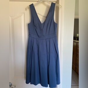 Chic Sleeveless Blue Midi Dress